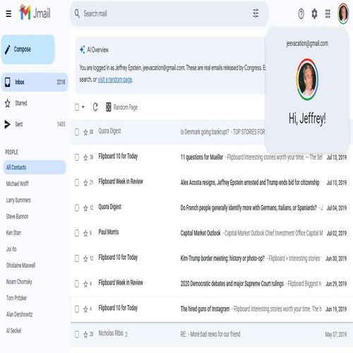 Sao chép Gmail và đăng nhập dưới tên 'Epstein': dự án tech gây tranh cãi