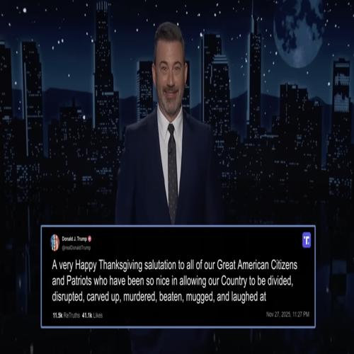Jimmy Kimmel đáp trả phát ngôn gây tranh cãi của Trump trong Lễ Tạ ơn